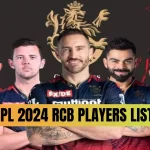 IPL 2024 RCB TEAM PLAYERS LIST