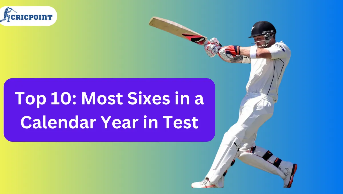 Most Sixes in a Calendar Year in Test