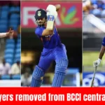 Top 7 players removed from BCCI central contract