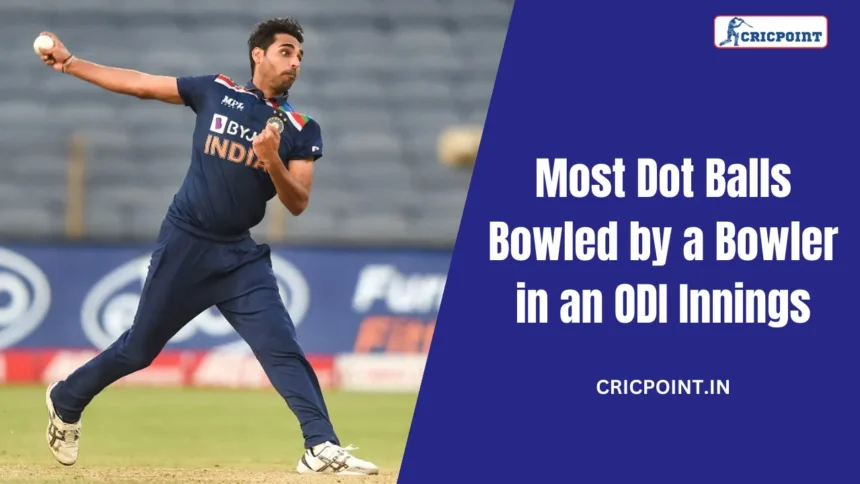 most dot balls bowled by bowlers in an ODI innings